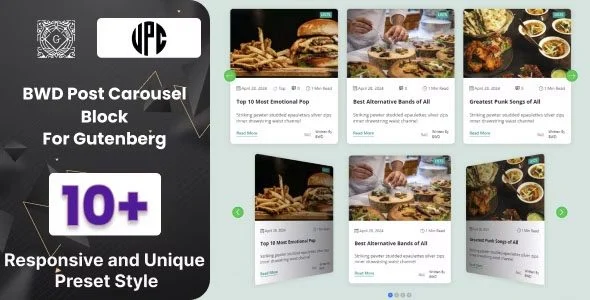 Download BWD Post Carousel Block For Gutenberg -Enhanced Slideshow-Free Image Gallery-SEO Ready-Responsive Design-Dynamic Content