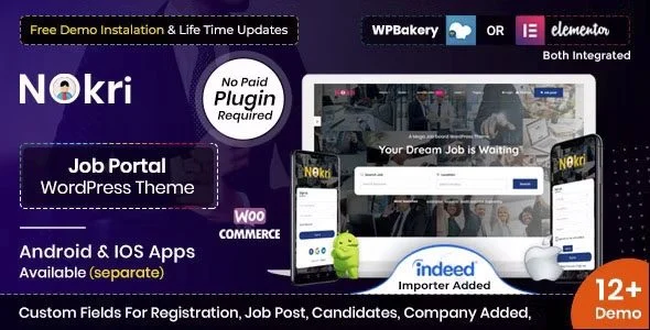 Download Nokri Job Board Theme-Easy Job Listings-Premium Design-Highly Customizable