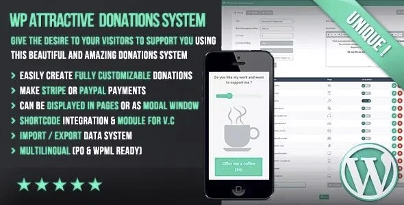 Download WP Attractive Donations System-Stripe PayPal online payments-donate securely for websites with fundraising goals