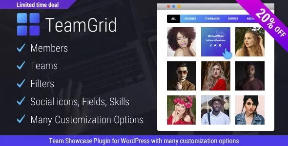 Download Team Grid-Free Team Member Showcase & Editor Professional Avatars Social Profiles