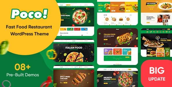 Download Poco-Fast Food Restaurant Theme-Highly Customizable & Mobile Optimized-Elegant Design-Boost Reservations