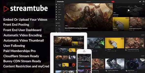 Download StreamTube-Professional Video Hosting-SEO Ready-Premium Quality