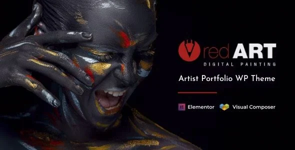 Download Red Art Artist Portfolio WordPress Professional Fine Art Digital Photography