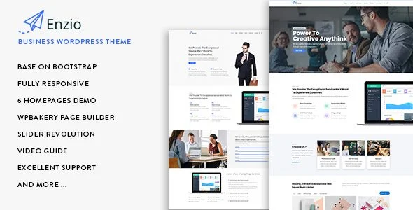 Download Enzio-Responsive Business Theme Professional Clean Design Modern Aesthetic