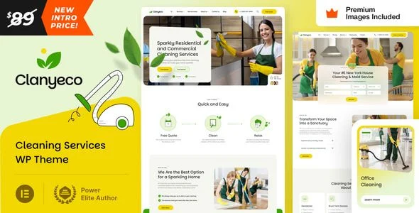 Download ClanyEco-Cleaning Business Success-FREE Premium WordPress Theme Professional Branding Modern Design