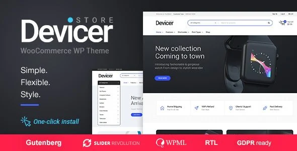 Download Devicer - Responsive Tech Store Theme - E-commerce Shop Design Digital Marketplace